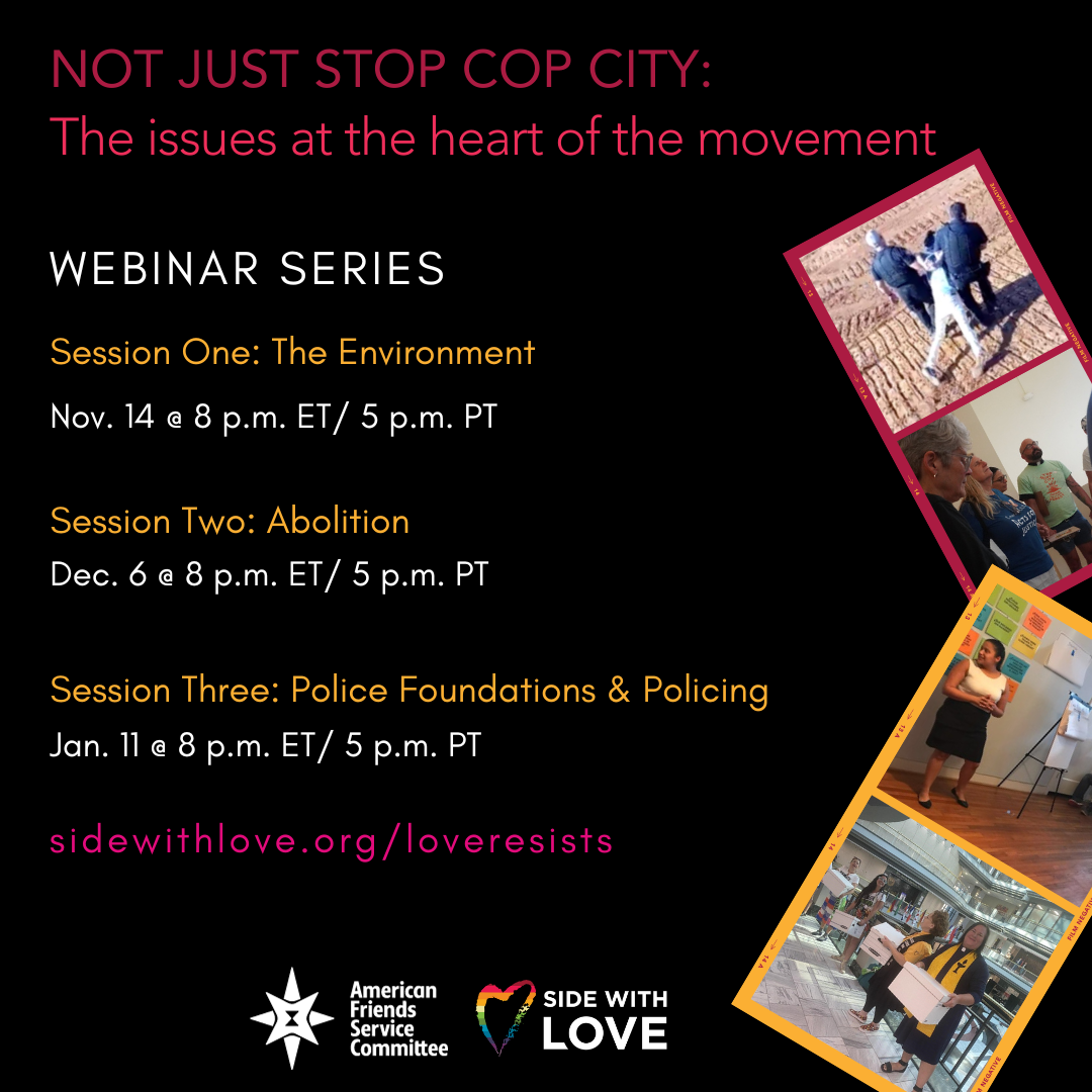 Not Just Stop Cop City:
The issues at the heart of the movement
Three-part Webinar Series
Nov. 14, Dec. 6 and Jan. 11
